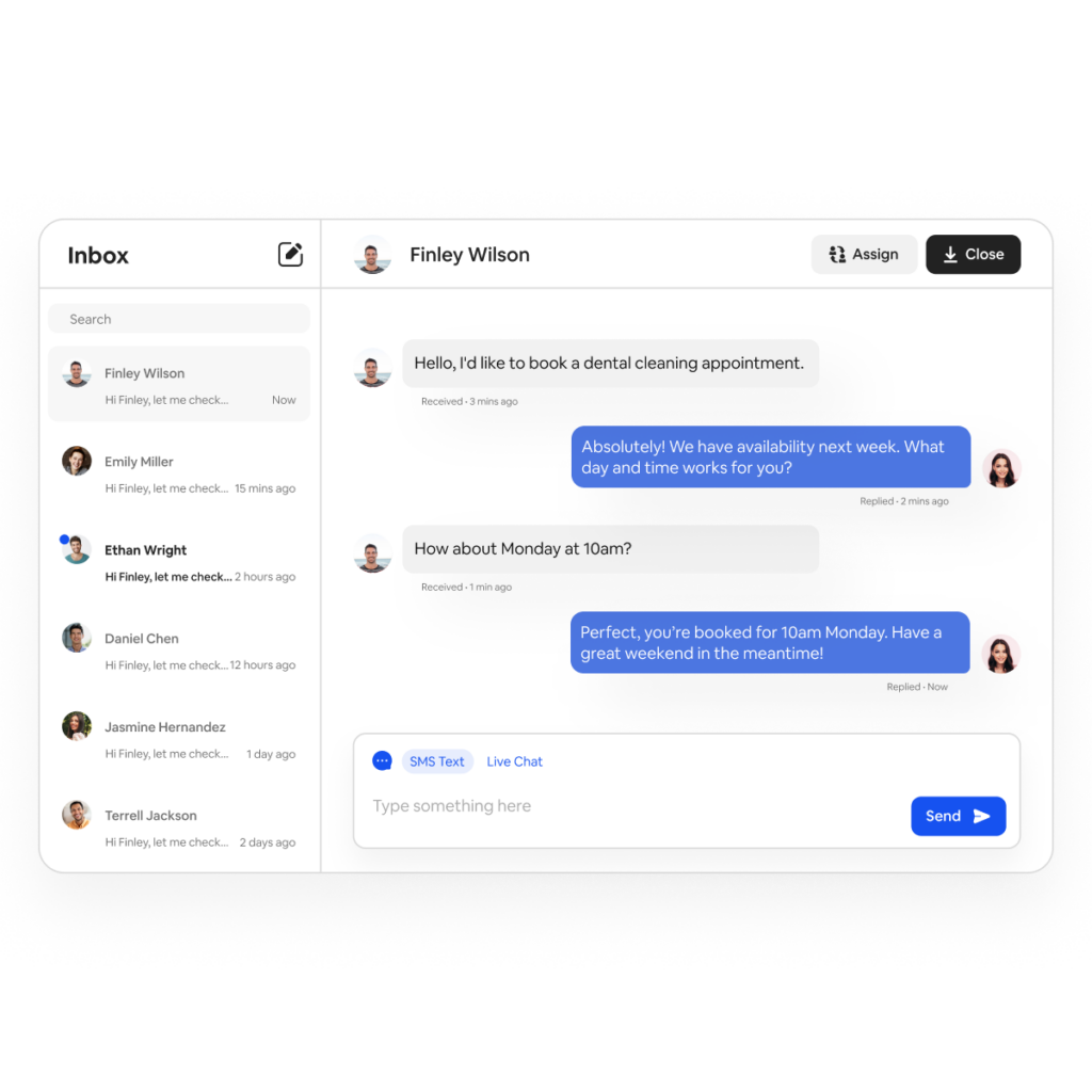 Effortlessly manage all text conversations from a single Inbox with Amazeful.
